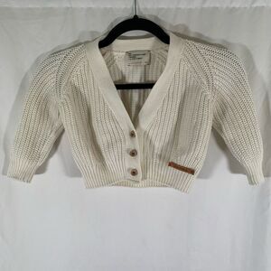 Piupiuchick Cardigan Baby Girls 24M Cream Knit Crew Only Long Sleeve